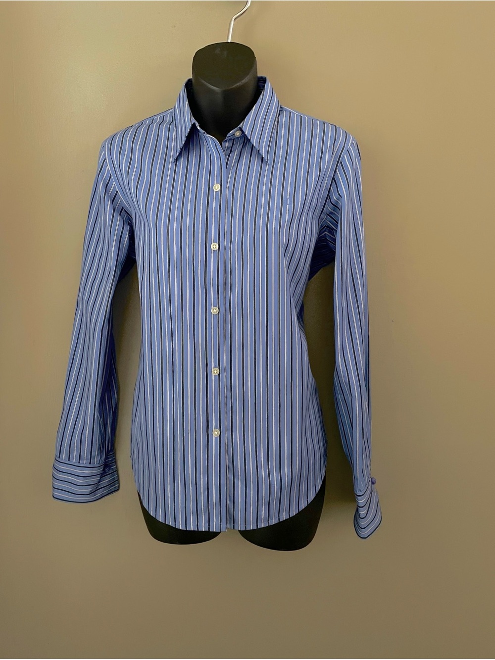 Ralph Lauren Blue Striped Button Down Shirt